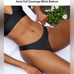 NWT black bikini bottom from aerie